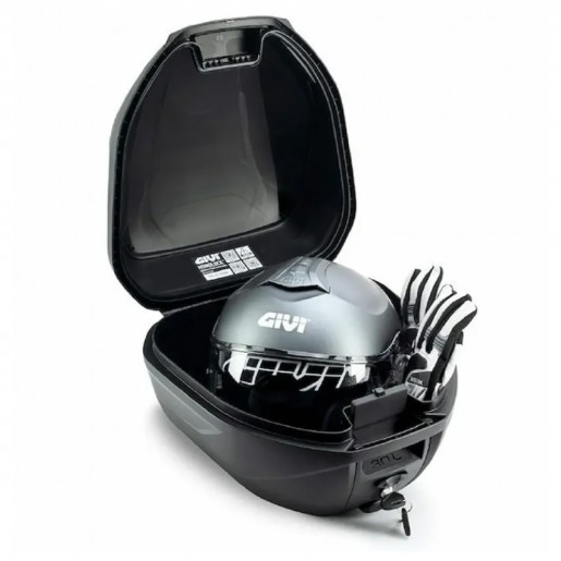 Центральный кофр GIVI C30N системы MONOLOCK® черный, 30 литров, красный отражатель