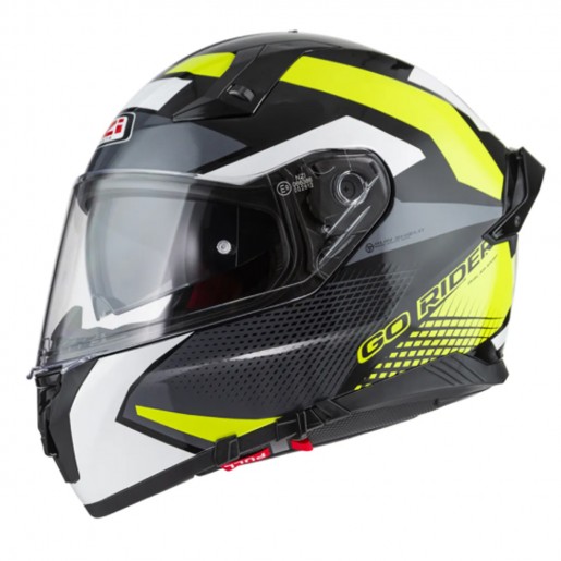 Шлем NZI GO RIDER STREAM DUO QUADRI чёрный/желтый/белый